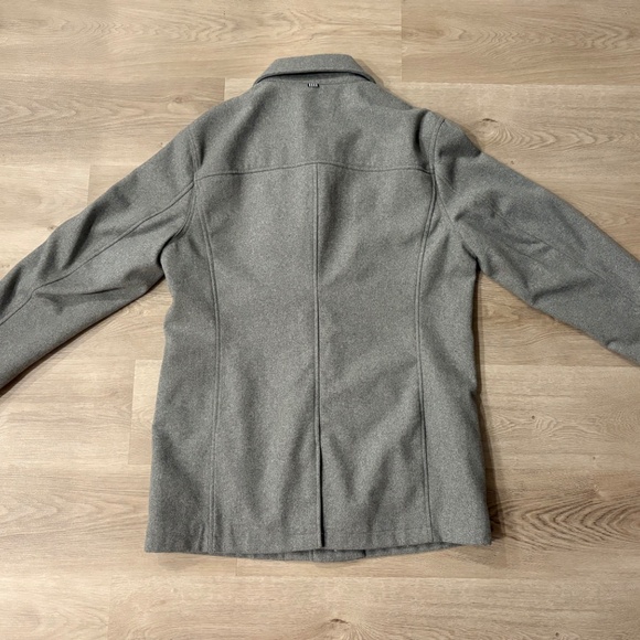 Five Four Brand Men’s Gray Pea Coat with Maroon Lining - Picture 2 of 10